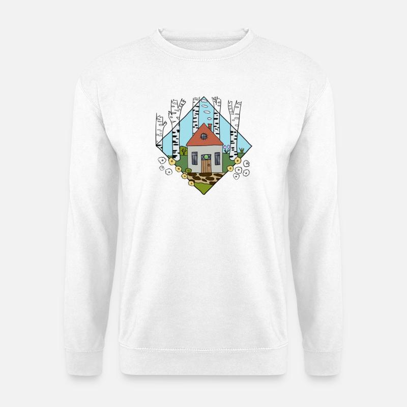 Birkenhaus.png - Unisex Pullover - Weiß