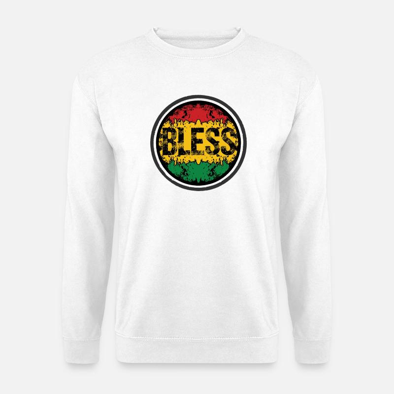 Rastafarian Floral Pattern - Unisex Sweatshirt - white
