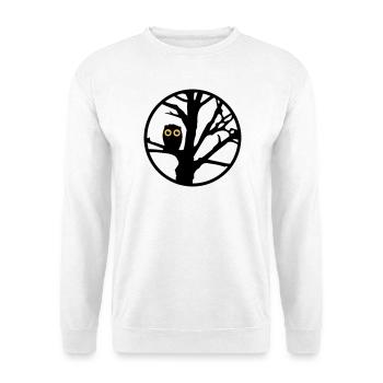 Eine Eule sitzt auf einem Baum - Unisex Pullover - Weiß - Vorne
