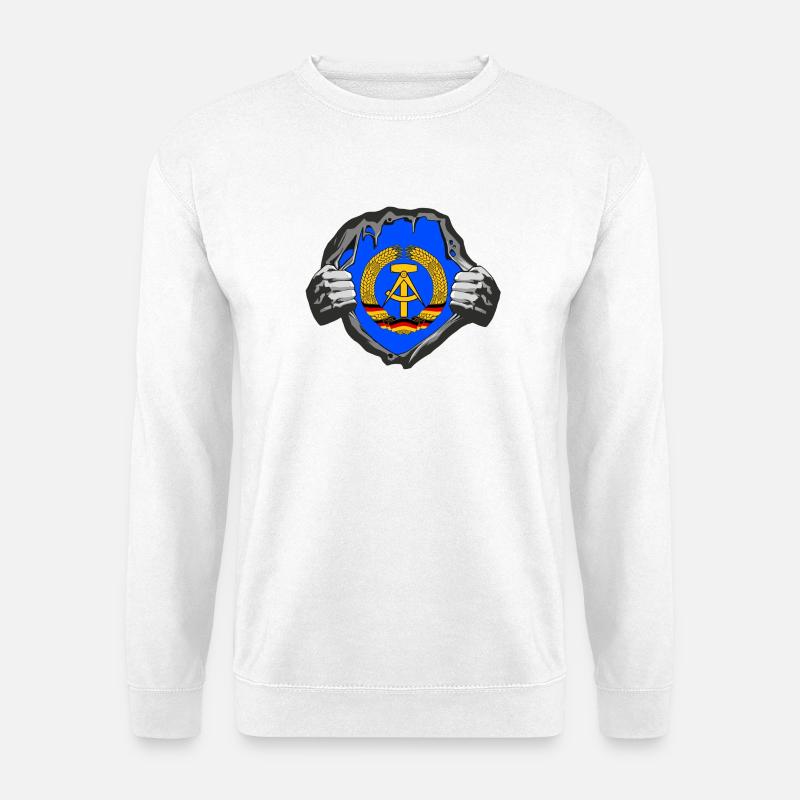DDR Brust / Geschenk Ostdeutschland Osten Berlin - Unisex Pullover - Weiß