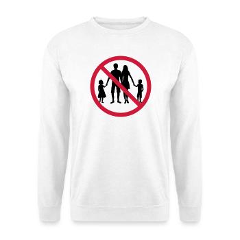 familie verboten schild zone keine kinder geschwis - Unisex Pullover - Weiß - Vorne