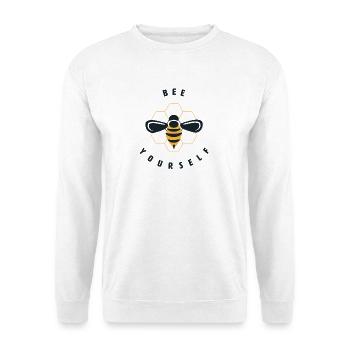 bee yourself motif - bees motivation lettering - Unisex Sweatshirt - white - Front