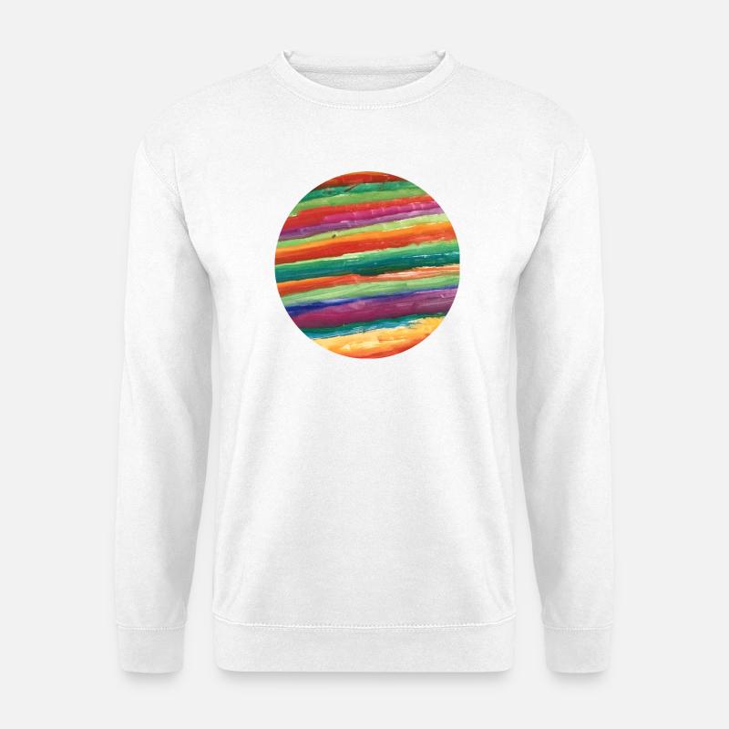 bunter gemalter Planet - Unisex Pullover - Weiß