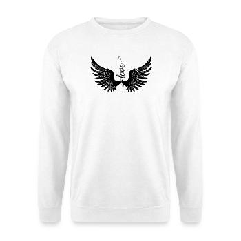 Love Wing Wing Love (noir) - Sweat-shirt Unisexe - blanc - Devant