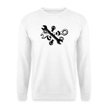 deux clés avec écrous et vis - Sweat-shirt Unisexe - blanc - Devant