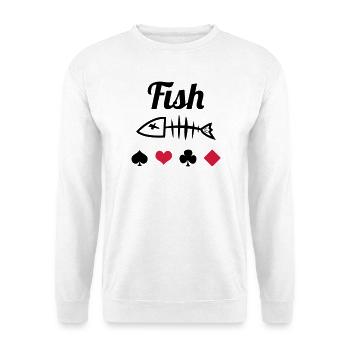 Poker : Fish - Sweat-shirt Unisexe - blanc - Devant