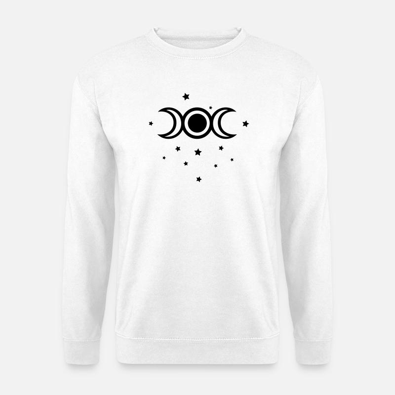 Triple Moon mit vielen kleinen Sternen. - Unisex Pullover - Weiß