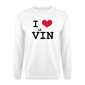I Love le Vin - Sweat-shirt Unisexe - blanc - Devant