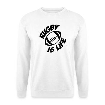 Rugby is life - Sweat-shirt Unisexe - blanc - Devant