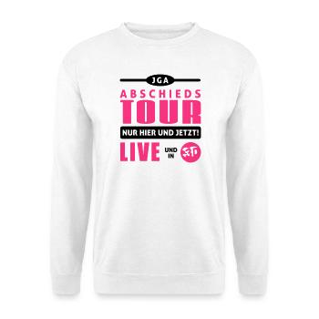 Zum Junggesellen-Abschied LIVE und in 3D - Unisex Pullover - Weiß - Vorne