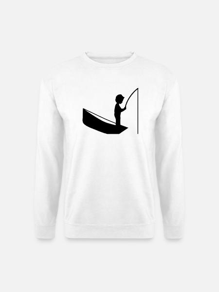 Eine Junge mit einer Angel - Unisex Pullover - Weiß