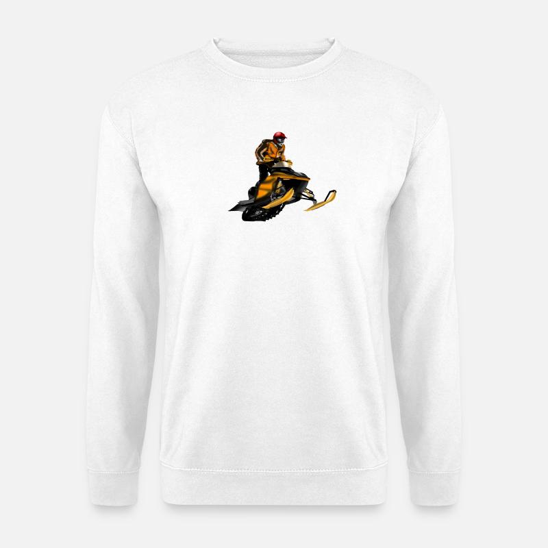 Schneemobil Rennen - Unisex Pullover - Weiß