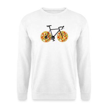 Pizza Bicycle Funny Delivery Rider T Shirt - Unisex Sweatshirt - white - Front
