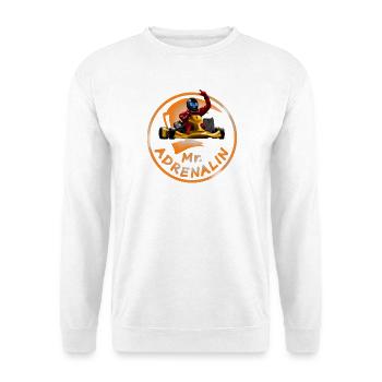 Karting Mr. Adrenalin - Unisex Pullover - Weiß - Vorne - Alina (178cm) & Michal (187cm)