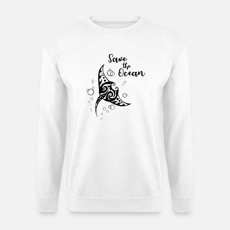 Save the Ocean - Manta - Unisex Pullover - Weiß