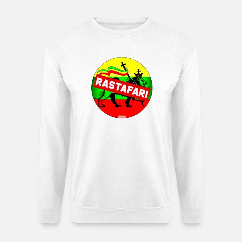 Rastafari Löwe Banner - Unisex Pullover - Weiß