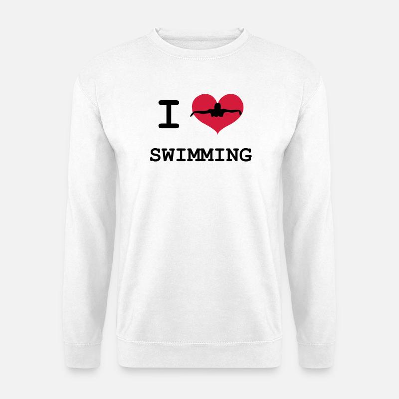 I Love Swimming - Unisex Pullover - Weiß