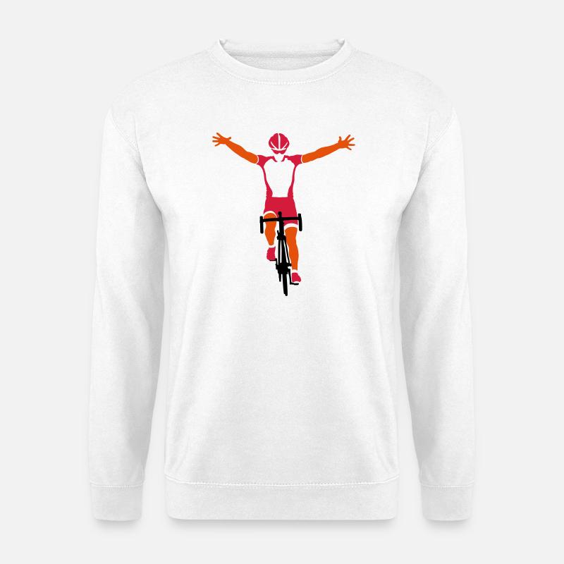 Road cyclists at finish - Unisex Sweatshirt - white
