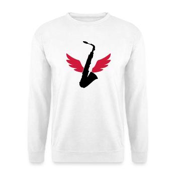 Saxophone / Saxophon - Unisex Pullover - Weiß - Vorne