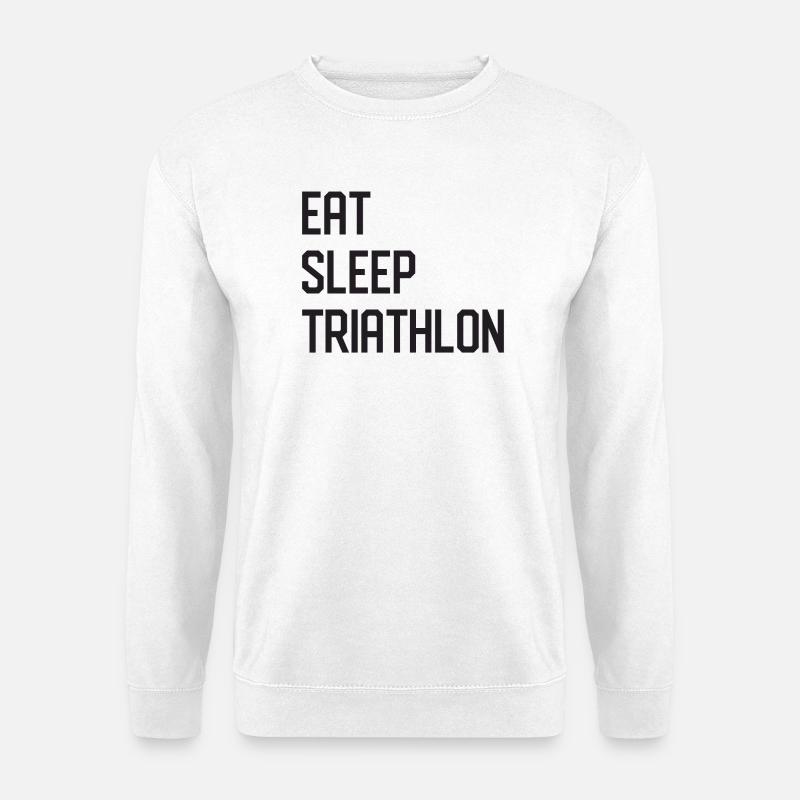 Essen. Schlafen. Triathlon. - Unisex Pullover - Weiß