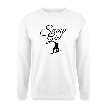 Snowgirl Snowboardeur Snowboard - Sweat-shirt Unisexe - blanc - Devant