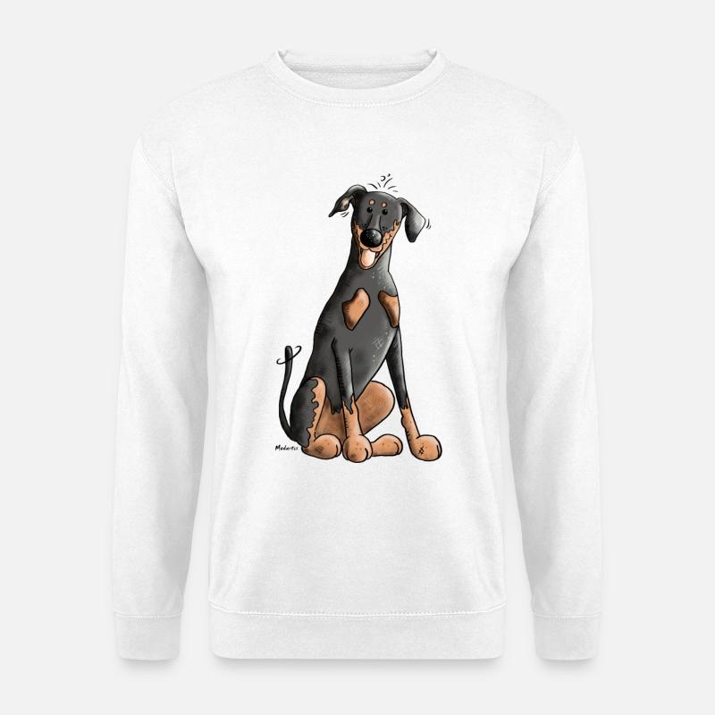 Drolliger Dobermann - Unisex Pullover - Weiß