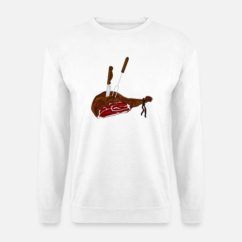 schinken speise essen koch - Unisex Pullover - Weiß