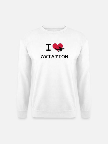 I Love Aviation - Sweat-shirt Unisexe - blanc