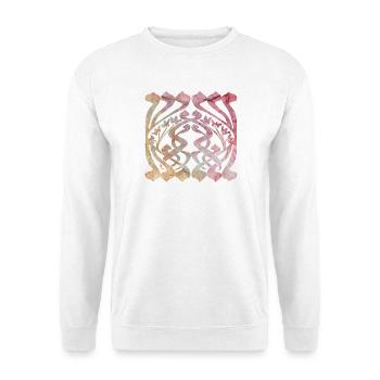 Aquarelliertes Blättermuster mit floralem Design - Unisex Pullover - Weiß - Vorne