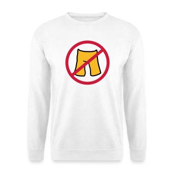 do not put on pants short shorts forbidden shield z - Unisex Sweatshirt - white - Front