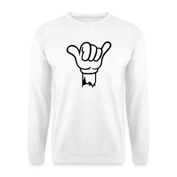 geste hand shaka - Unisex Pullover - Weiß - Vorne