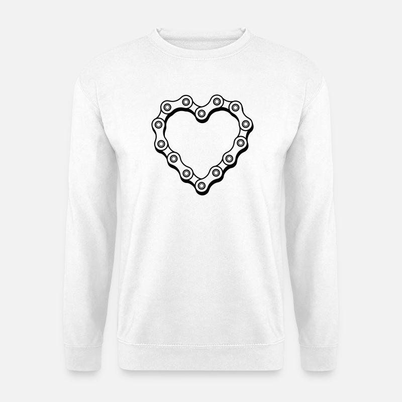 Fahrradkette Herz Rennrad Radfahrer - Unisex Pullover - Weiß