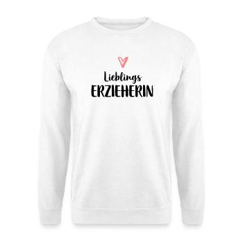 Lieblings Erzieherin Herz Geschenk Kindergarten - Unisex Pullover - Weiß - Vorne
