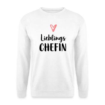 Lieblings Chefin Herz Geschenk Chef - Unisex Pullover - Weiß - Vorne