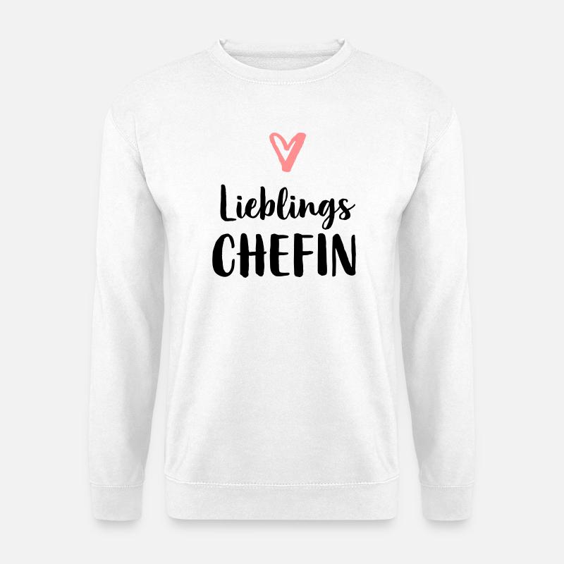 Lieblings Chefin Herz Geschenk Chef - Unisex Pullover - Weiß