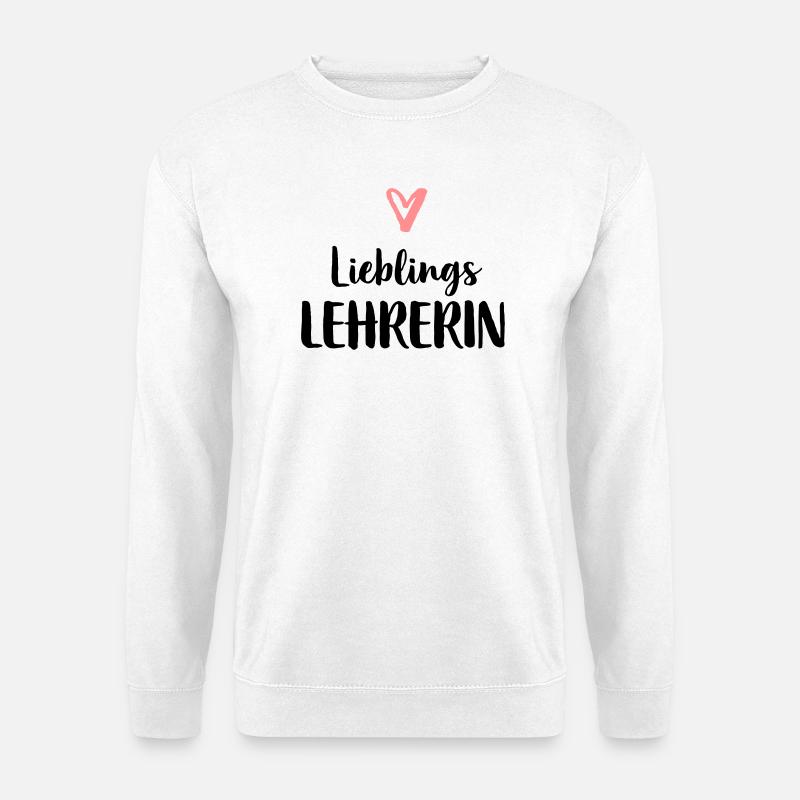 Lieblings Lehrerin Herz Geschenk Schule - Unisex Pullover - Weiß