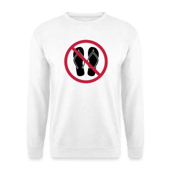 keine flip flops verboten schild zone gebiet clipa - Unisex Pullover - Weiß - Vorne