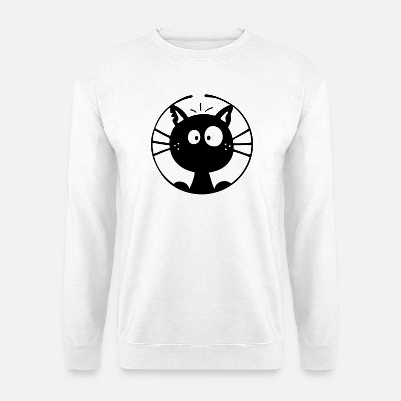 Neugierige Katze - Unisex Pullover - Weiß
