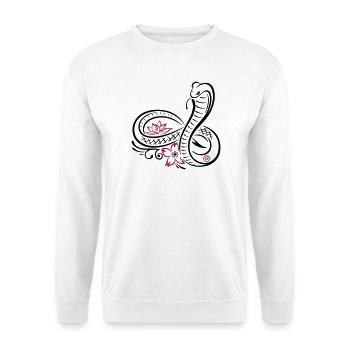 Snake with infinity, lotus and cherry blossom - Unisex Sweatshirt - white - Front