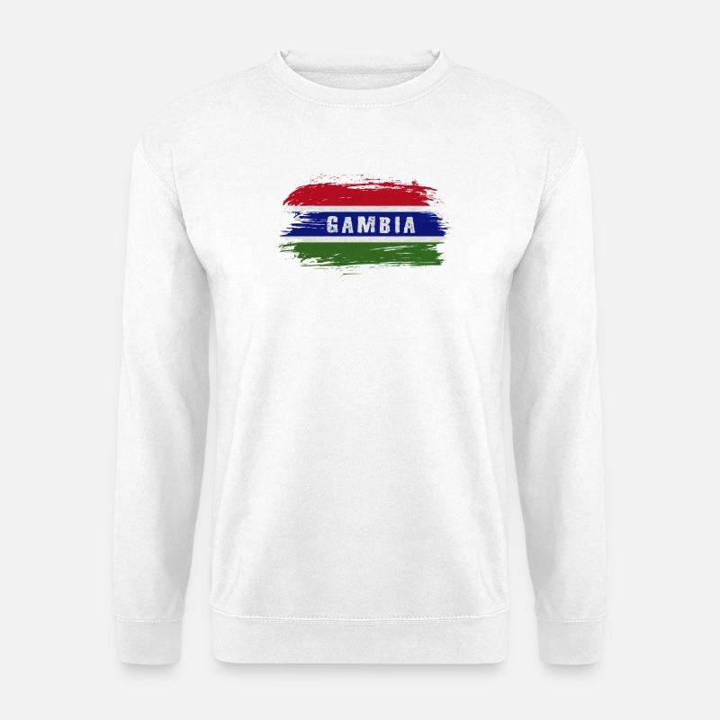 Gambia Flagge / Geschenk Banjul Afrika - Unisex Pullover - Weiß