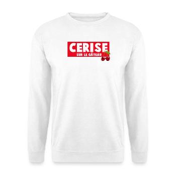 Cerisier Sur Le Gâteau Impression Humoristique - Sweat-shirt Unisexe - blanc - Devant