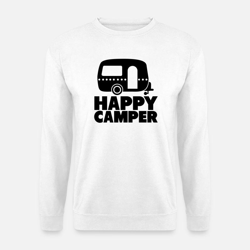 happy camper - Unisex Pullover - Weiß