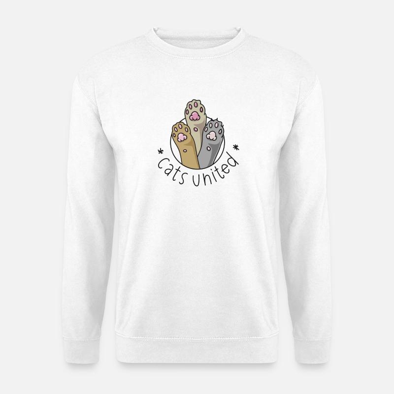 cats united - Pfoten - Unisex Pullover - Weiß