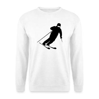 Skifahrer Silhouette – Motiv für Wintersportler - Unisex Pullover - Weiß - Vorne