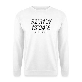 Berliner Koordinaten Berlin (Vintage/Schwarz) - Unisex Pullover - Weiß - Vorne