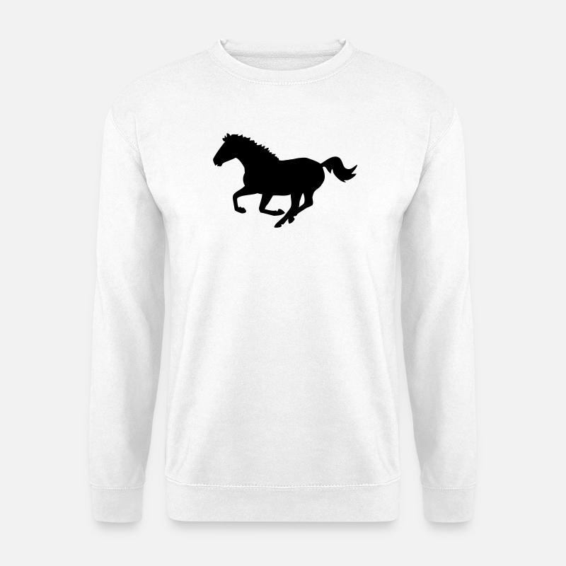pferd rennen galopp - Unisex Pullover - Weiß