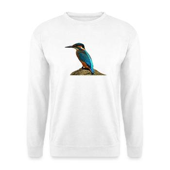 coole vögel, fischendes Eisvogel männchen - Unisex Pullover - Weiß - Vorne