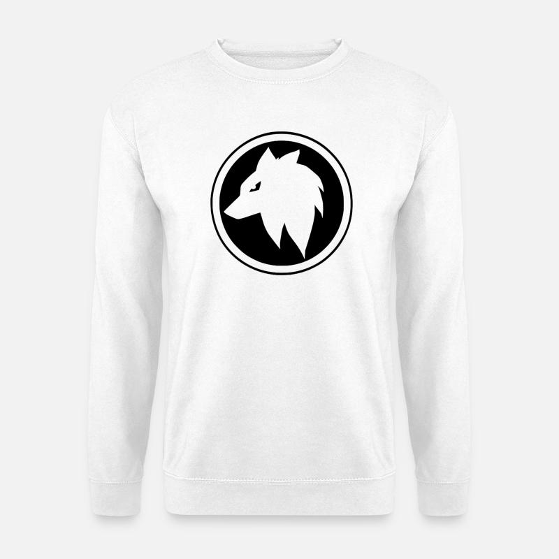 Mangawolf im Kreis - Unisex Pullover - Weiß