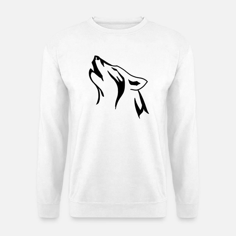wolf head - Unisex Sweatshirt - white