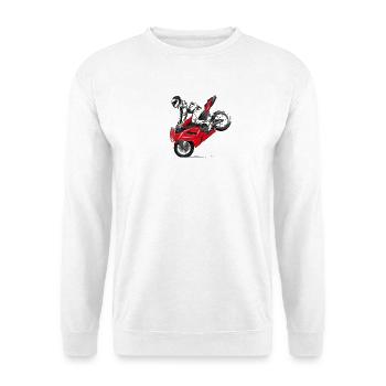 motorcycle stunt - Unisex Sweatshirt - white - Front